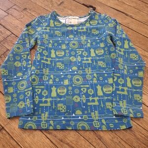 Matilda Jane Blue and Green Patterned Long Sleeve Tee